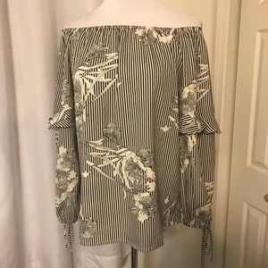 Black & White Stripe off shoulder top